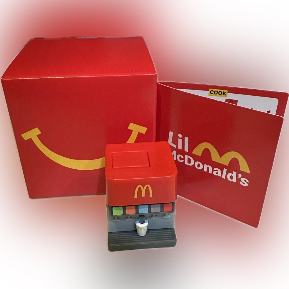 LIL MCDONALDS HAPPY MEAL TINY DRINK DISPENSER SODA FOUNTAIN MINI DOLL DOLLHOUSE